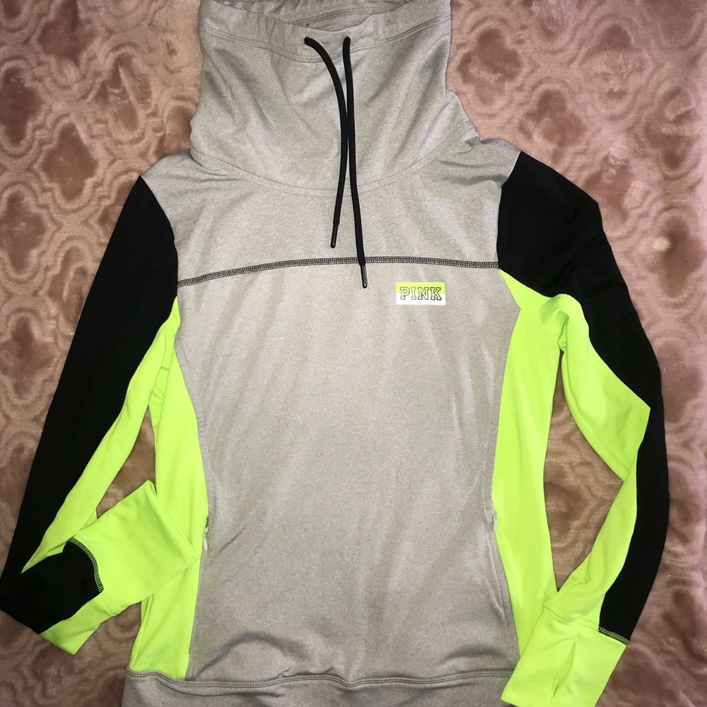 PINK cowl neck workout hoodie